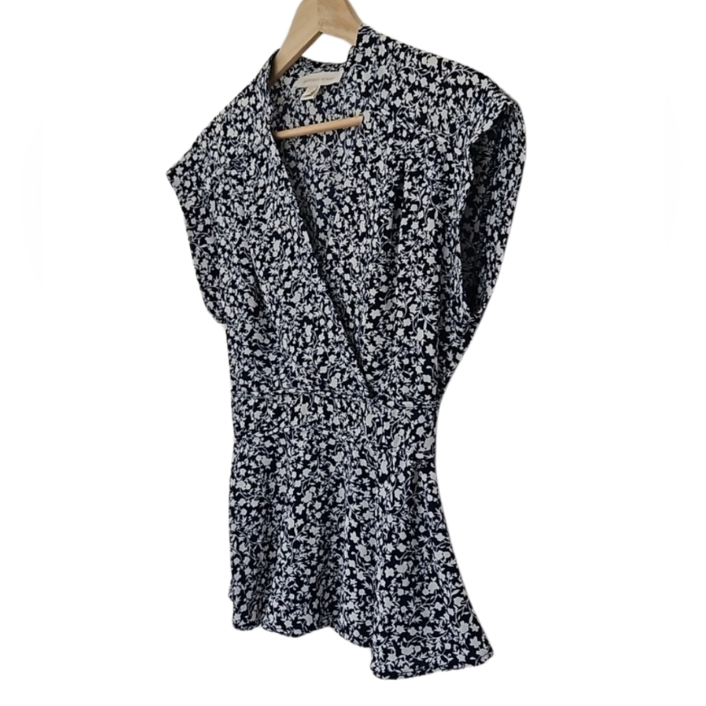 Monteau Floral V-Neck Blouse - Size S